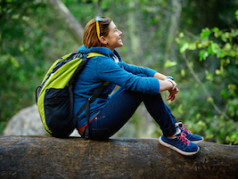 woman hiking