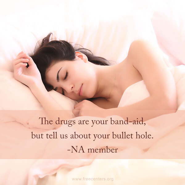 The drugs are your band-aid, but tell us about your bullet hole.